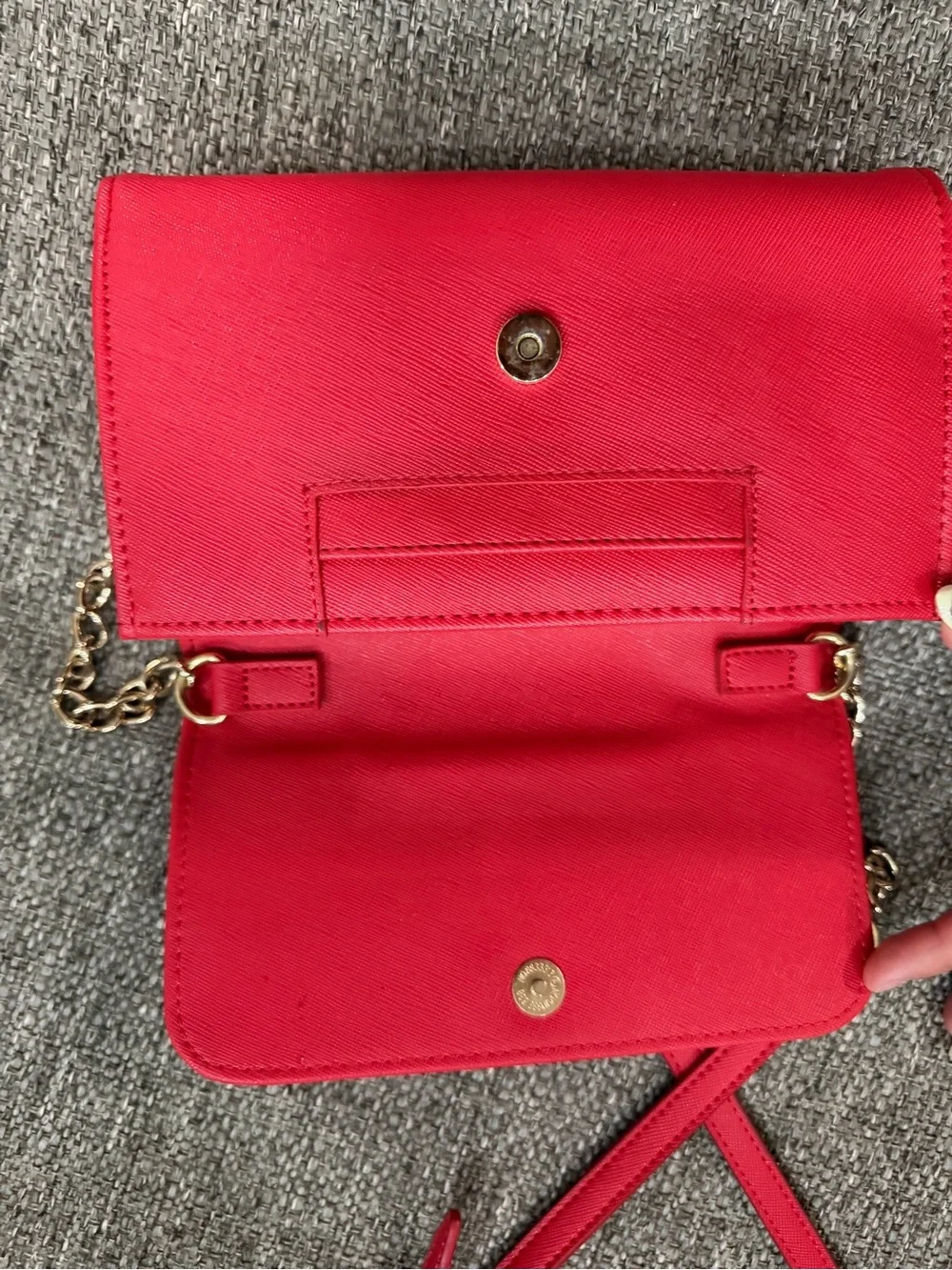 Steve Madden Red Saffiano Crossbody Wallet